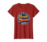Bronx Boogie Down Retro Urban Music Lover Geschenk T-Shirt, Damen, Cranberry, XL