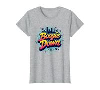Bronx Boogie Down Retro Urban Music Lover Geschenk T-Shirt, Damen, Grau Meliert, XL