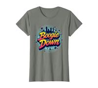 Bronx Boogie Down Retro Urban Music Lover Geschenk T-Shirt, Damen, Heidekraut/Armeegrün, XL