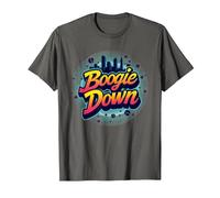 Bronx Boogie Down Retro Urban Music Lover Geschenk T-Shirt, Herren, Anthrazit, XL