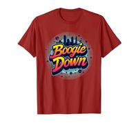 Bronx Boogie Down Retro Urban Music Lover Geschenk T-Shirt, Herren, Cranberry, XL