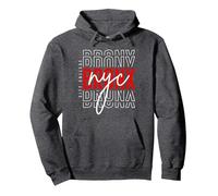 Bronx NYC Pullover Hoodie, Unisex für Erwachsene, Anthrazit Meliert, XL