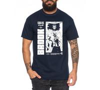 Brook Boom Straw Hat Herren T-Shirt - Manga One Pirat Anime, Farbe:Dunkelblau, Größe:4XL