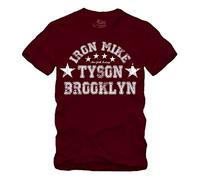 Brooklyn Iron Mike - T-Shirt Boxen Tyson Champ Boxclub Gym (XL, Maroon)