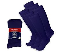 Brooklyn Socks 6 Paar Diabetiker-Socken über der Wade - kniehohe Baumwollsocken (Marineblau - 6 Paar, passend für Herrenschuhgröße 44-46)