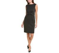 Brooks Brothers Damen Cotton Textured Boatneck Dress Kleid, Schwarz, 42