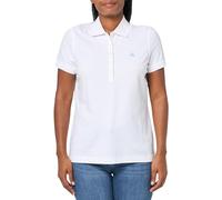 Brooks Brothers Damen-Poloshirt, kurzärmelig, Baumwoll-Piqué-Stretch-Logo, Weiss/opulenter Garten, Mittel