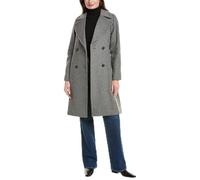 Brooks Brothers Damen Wool Blend Double-Breasted Belted Coat Mantel, Schiefer, M