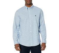 Brooks Brothers Herren Bügelfreies Langarm-Sportshirt mit Knopfleiste Hemd mit Button-Down-Kragen, Marineblau/Weiß, Mehrfarbig, Klein