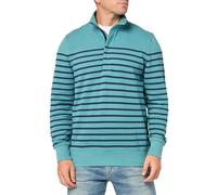 Brooks Brothers Herren Langarm Mariner Stripe Half-Zip, Grün/Blau, Large-X-Large