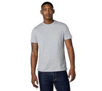 Brooks Brothers Herren-T-Shirt, kurzärmelig, Baumwolle, Rundhalsausschnitt, Logo, Hell, meliert, Grau, XL