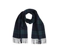 Brooks Brothers Schal aus Wolle und Kaschmir, gewebt, gemustert, mit gedrehten Fransen, luxuriöser Herren-Winterschal, 167,6 x 30,5 cm, Schwarz/Marineblau, Schwarz, kariert, Einheitsgröße