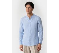 Brooks Brothers Stand Collar Shirt Linen Light Blue Größe: L | Casual hemden Outlet | Herren | Weiß