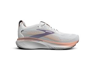 Brooks Damenlaufschuhe Adrenaline GTS 25 Oyster Mushroom/Peach/Grape, Stabilitätsschuh mit GuideRails Support - Coral / 43