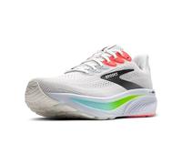 Brooks Men’s Ghost 17 Neutral Running Shoe, White/Pink Clay/Gecko, 13 Wide
