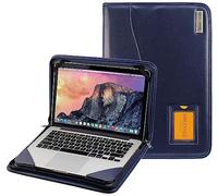 Broonel - Contour Series - Blau Leder Laptop Fall/Hülse - Kompatibel mit dem Lenovo ThinkPad C13 Yoga 2-in-1 13.3" Chromebook