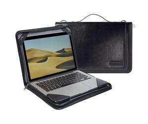 Broonel Contour Series Schwarze, robuste Schutzh lle aus Leder Kompatibel mit MSI Summit E16 AI Studio A1V 16""-Laptop