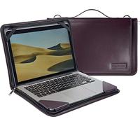 Broonel Laptop Schultertasche Aus Lila Leder - kompatibel mit dem Lenovo Chromebook 500e Gen 3 2-in-1 11.6" Touchscreen Laptop