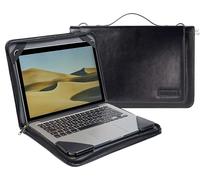 Broonel Laptop Schultertasche Aus Schwarz Leder - kompatibel mit dem Apple MacBook Pro 14" (2026)