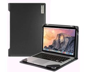 Broonel Profile-Serie Schwarze Laptoptasche aus Leder, kompatibel mit Acer Chromebook Spin 314 14 Zoll Convertible Laptop