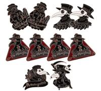 Brosche 10 Stück-pack aus Legierung, Rabe Motiv, Halloween Geschenkideen | Leichte, Dekorative Broschennadeln, für Jacken und Hüte, für Zeremonien, Schal Styling Zufälliger Stil