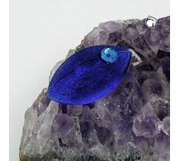 Brosche Anstecknadel 35x20x11mm Maus blau-transparent glänzend mit hellblauem Auge Kunststoff