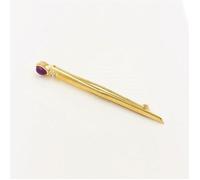 Brosche aus 8 kt Gold mit 0.80 ct Rubin und 0.02 ct Diamanten