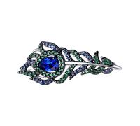 Brosche aus 925er Silber mit Zirkonia, Länge ca. 36 mm