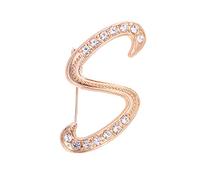 Brosche Damen 1 STÜCK Kristall 26 Englische Buchstaben Brosche Paar Memorial Schmuck Liebe Geschenke Leuchtkette Schmuck (Gold17, S)