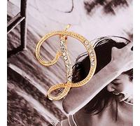 Brosche Damen 1 STÜCK Kristall 26 Englische Buchstaben Brosche Paar Memorial Schmuck Liebe Geschenke Leuchtkette Schmuck (Gold2, One Size)