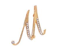 Brosche Damen 1 STÜCK Kristall 26 Englische Buchstaben Brosche Paar Memorial Schmuck Liebe Geschenke Leuchtkette Schmuck (Gold13, M)
