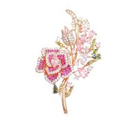 Brosche Damen Hochwertige, schwere Industrie-Brosche mit rosa Rosenstrauß, elegantes und modisches Damen-Anstecknadel-Anstecknadel-Zubehör Fashion Brosche