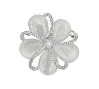 Brosche FIRETTI "Schmuck Geschenk Ansteckschmuck Viola", silber (silberfarben), Broschen, Damen, Metall, Brosche (84292102-0) silberfarben