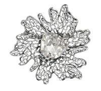 Brosche FIRETTI "Schmuck Geschenk Water Lily", transparent (altsilberfarben, weiß, weiß), Broschen, Damen, Metall, Brosche (10331851-0) altsilberfarben, weiß, weiß