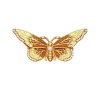 Brosche „Goldener Schmetterling“ - Vergoldetes 925 Silber mit Zirkonia und Emaille, 39 mm SOKOLOV Jewelry