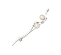 Brosche JOBO, silber (silber 925), Broschen, Damen, Perlen, Silber 925 (Sterlingsilber), 925 Silber mit Süßwasser-Zuchtperlen (12939144-0) silber 925
