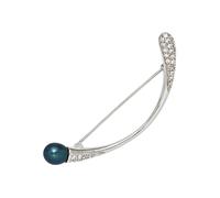 Brosche JOBO, silber (silber 925), Broschen, Damen, Perlen, Silber 925 (Sterlingsilber), Brosche, 925 Silber mit synthetischer Perle und 29 Zirkonia (43110049-0) silber 925