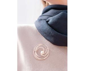 Brosche mit Glanzsteinen und Perle rosa Einheitsgröße