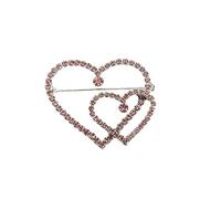 Brosche Pin Anstecknadel Herz Herzen Liebe Rosa Strass