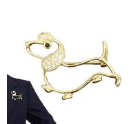 Broschen in Tierform, Dachshund-Brosche mit dekorativem Strass - dekorative Brosche | für Jacke, Hut, Rucksack, Kleidung