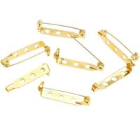 Broschennadel-Rückseite, 10 Stück Anstecknadel Messing Drehverschluss Brosche Abzeichen mit Loch Pins Metall(26 * 5 mm)