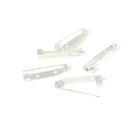 Broschennadel-Rückseite, 50 Stück Metall-Brosche-Clip-Basisstifte, leere Basis for DIY-Schmuckherstellung, Broschenzubehör(Silver,25 mm)