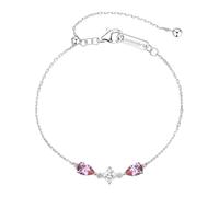 Brosway Affinity FTP05 Damen-Armband Silber mit rosa Kristallen in Herzform, Cubic Zirkonia, 18 cm