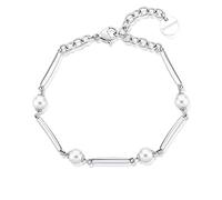 Brosway Armband Affinity für Damen aus 316L-Edelstahl mit Perlen, Karabinerverschluss, Größe: 18 cm, BFF164