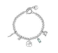 Brosway Damen-Armband mit Kornett/Elefant/Kleeblatt | Kollektion Chakra - BHKB114, 185mm, Edelstahl Legierter Stahl, Kristalle