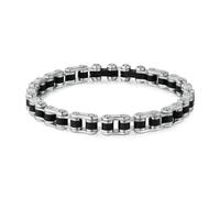 Brosway BACKLINER Armband für Herren aus Edelstahl in der Farbe Schwarz, Länge: 20 cm, BBC27