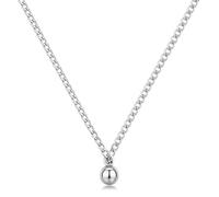 Brosway BII01 Herren-Halskette aus Edelstahl mit Kugelanhänger, Silber, 98 cm