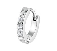 Brosway Chakra Einzelcreole für Damen aus 316L-Edelstahl mit Kristallen, Größe: 1,2 cm, BHKE036