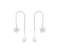 Brosway CHAKRA Ohrringe aus 316L-Edelstahl mit Lotusblüten-Anhängern, Muschelperlen und Kristallen, BHKE188