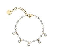 Brosway CHANT Armband für Damen aus Edelstahl mit Kristallen und 14K-vergoldeter-PVD-Beschichtung, Länge: 18 cm, BAH88